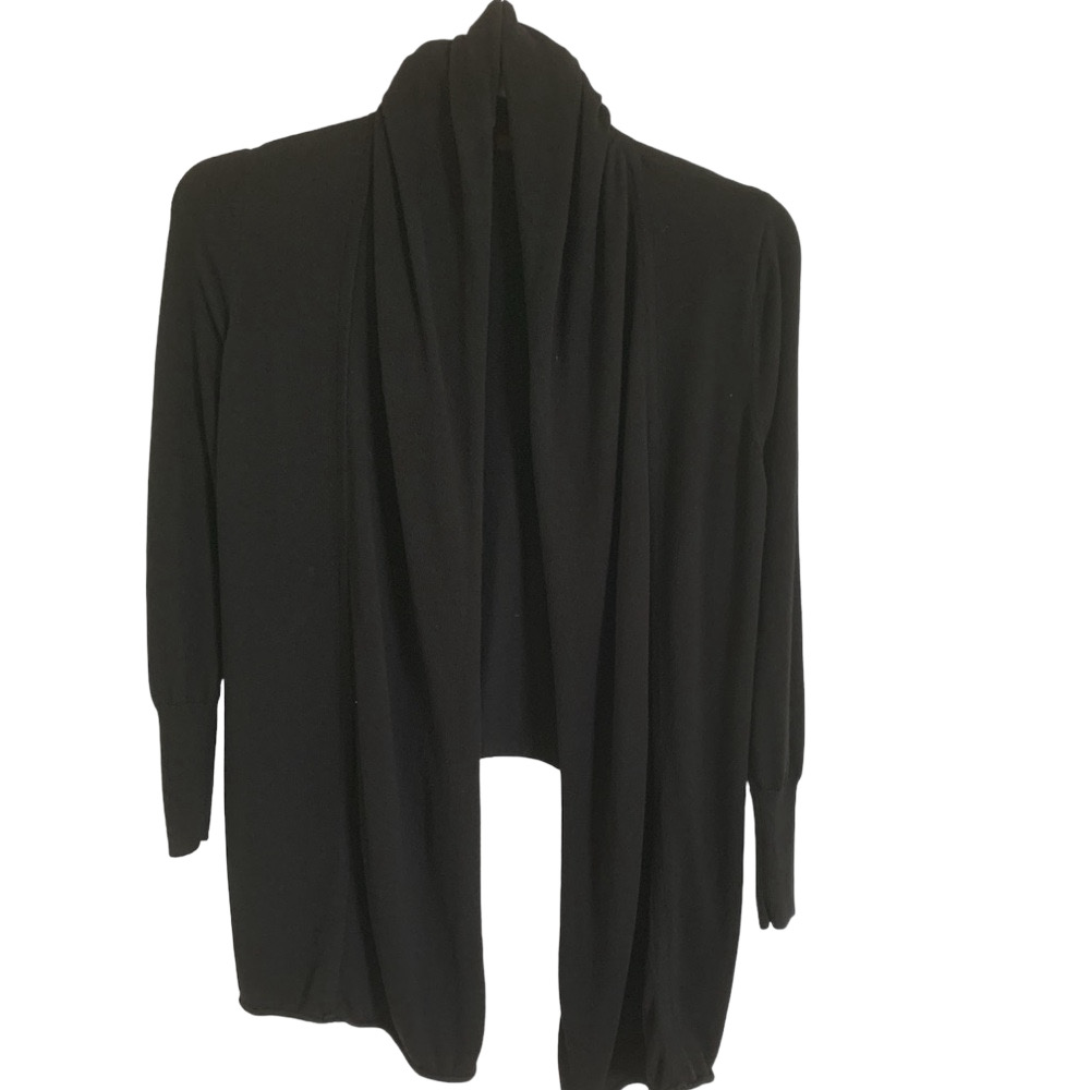 Fever Black Open-Front Shrug sweater shawl wrap medium Elegant normcore
